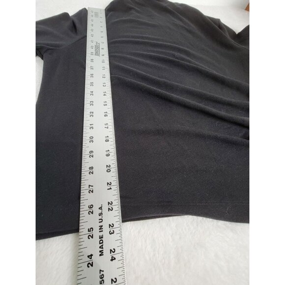 Clara Sunwoo Womens Sweater 1X Plus Black Long Sleeve Ruched Draped Neck NWT - Picture 8 of 8